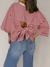 Back Story Stripe Tee in Red