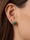 Campbell Enamel Heart Studs in Green