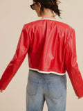 Faux To Go Leather Jacket in Red