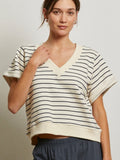 Briggs Terry Short Sleeve Sweatshirt in Night Stripe