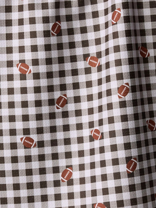 Football Check Tea Towel