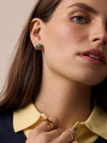 Campbell Enamel Heart Studs in Green