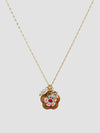 Porcelain Flower Necklace in Brown