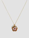 Porcelain Flower Necklace in Brown
