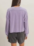 Mottled & Mineral Crop Tee in Dusty Purple