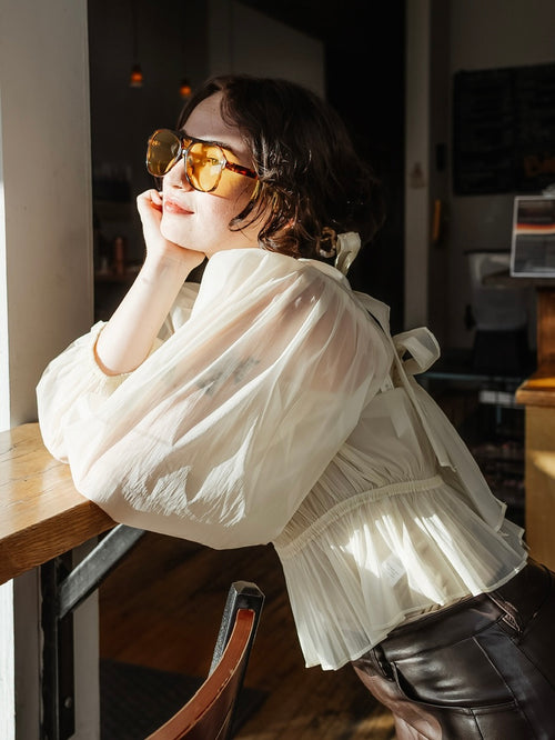 Double Bridge Aviator Glasses in Yellow