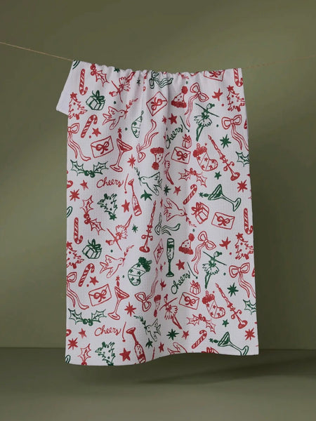 Holiday Doodles Multi Tea Towel