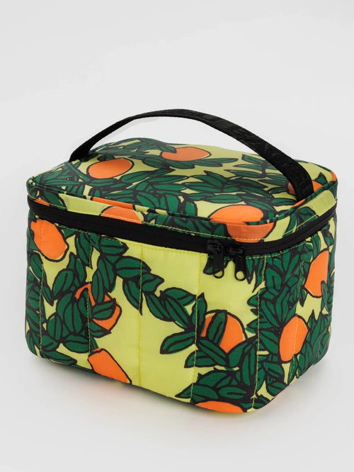 Puffy Lunch Bag in Orange Tree Yellow