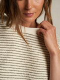 Rebecca French Terry Puff Sleeve Sweatshirt in Green Stripe