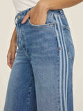 NCE Wide Leg Jean in White Stripes