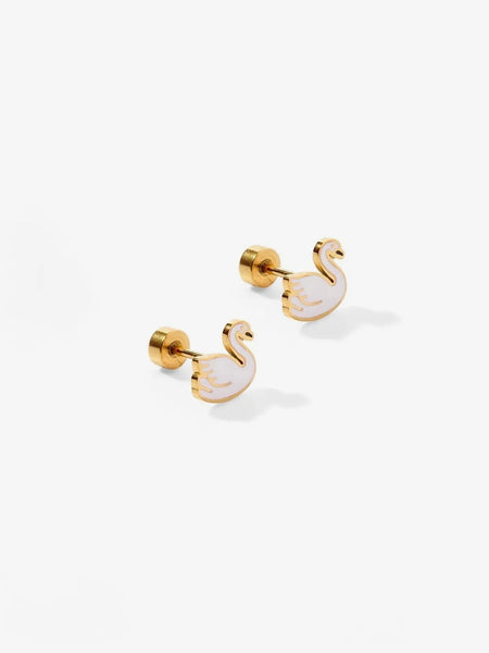 Abstract Shell Earrings in Silver