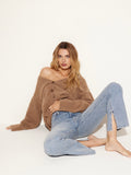 Plush Oversized Cardigan in Warm Caramel