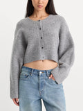 The Chunky Knit Cardigan in Heather Grey
