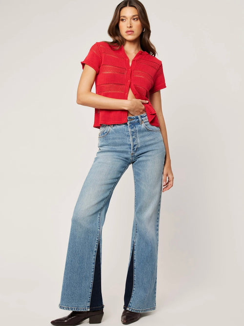Isla Knit Top in Red