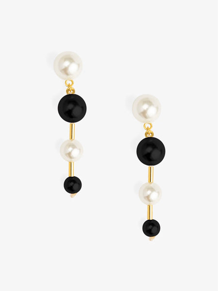 Black & White Graduated Pearl Drop Earrings