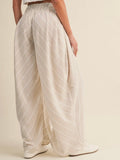 Seal The Deal Stripe Pants in Taupe