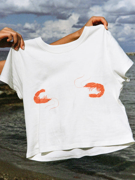 Merci Baby Tee in Shrimp