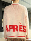 Apres Cozy Cardigan in Red & Cream