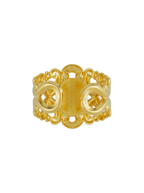 Handcast Gold Coin Adjustable Ring