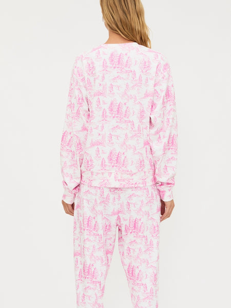 Cassia Top in Powder Pink Toile