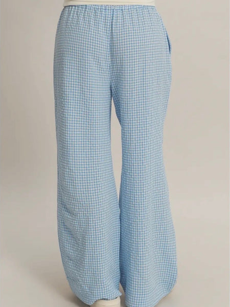 Bring The Gingham Pant in Blue