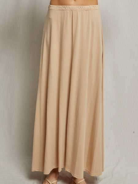 Amy Supima Cotton Skirt in Sand Dune