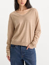 The Cozy V Neck Sweater in Dune Mist