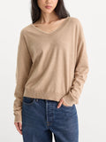 The Cozy V Neck Sweater in Dune Mist