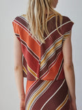 Sunset Stripe Top in Chocolate Rust