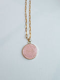 Repurposed Large Pink Tag Necklace