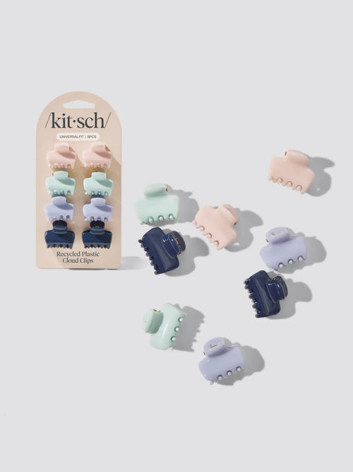 Recycled Plastic Mini Cloud Claw Clips 8pc in Garden Bouquet