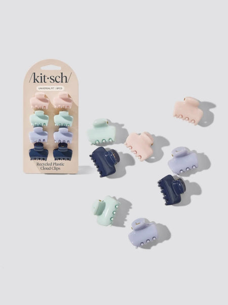 Recycled Plastic Mini Cloud Claw Clips 8pc in Garden Bouquet