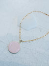 Repurposed Large Pink Tag Necklace