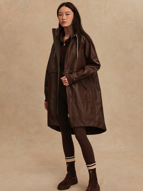 Kirsten Rain Coat in Dark Truffle