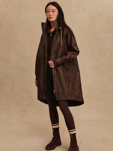 Kirsten Rain Coat in Dark Truffle