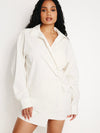 Stretch Poplin Button Shift Shirt in Cloud White