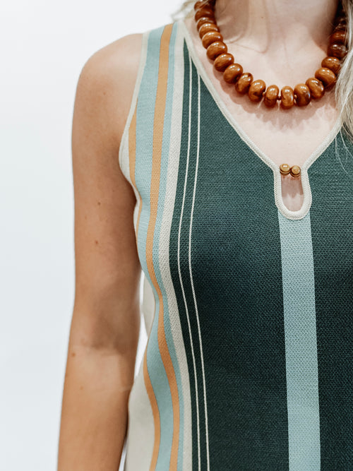 Border Stripe Tank in Natural Desert