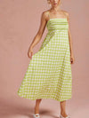 Pintucked Palm Dress in Chartreuse