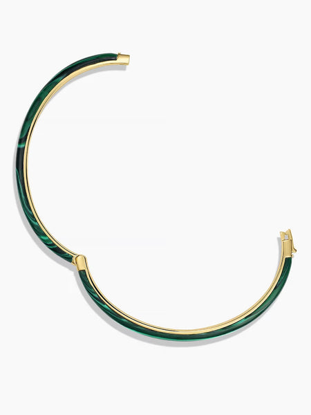 Paseo Marble Cuff in Malachite Marble Gold