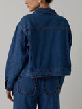 Strong Shoulders & Scallops Denim Jacket