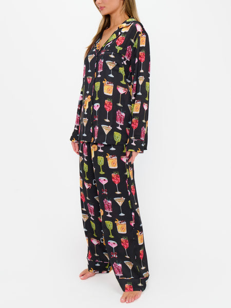 Classic PJ Set in Holiday Cocktails Silky