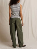 Tracy U Neck Tank in Natural & Black Stripe
