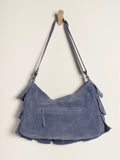 Rae Ruffle Shoulder Bag in Slate