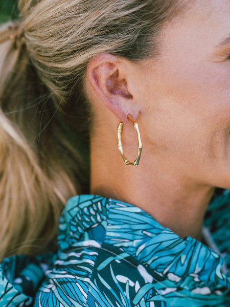 Bamboo Hoop Earrings