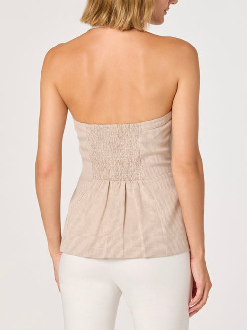 Cithara Top in Tan Checker