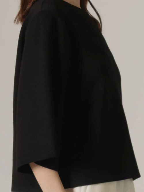 Charlotte Quarter Length Sleeve Top in Black