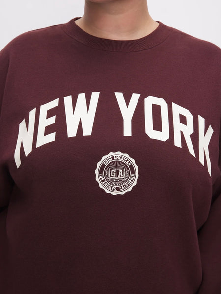 Brushed Fleece Graphic Crew Sweatshirt New York