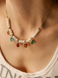 Voeux Party Stone & Pearl Necklace