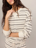 Stand Out Striped Sweatshirt in Cloud