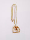 Repurposed Birdcage Necklace in Gold